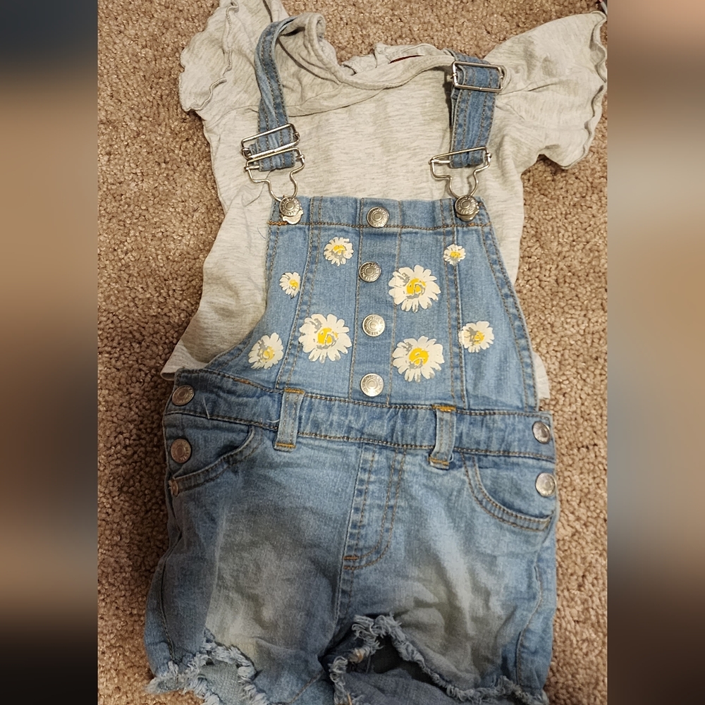 Size 24 months overall shorts outfit